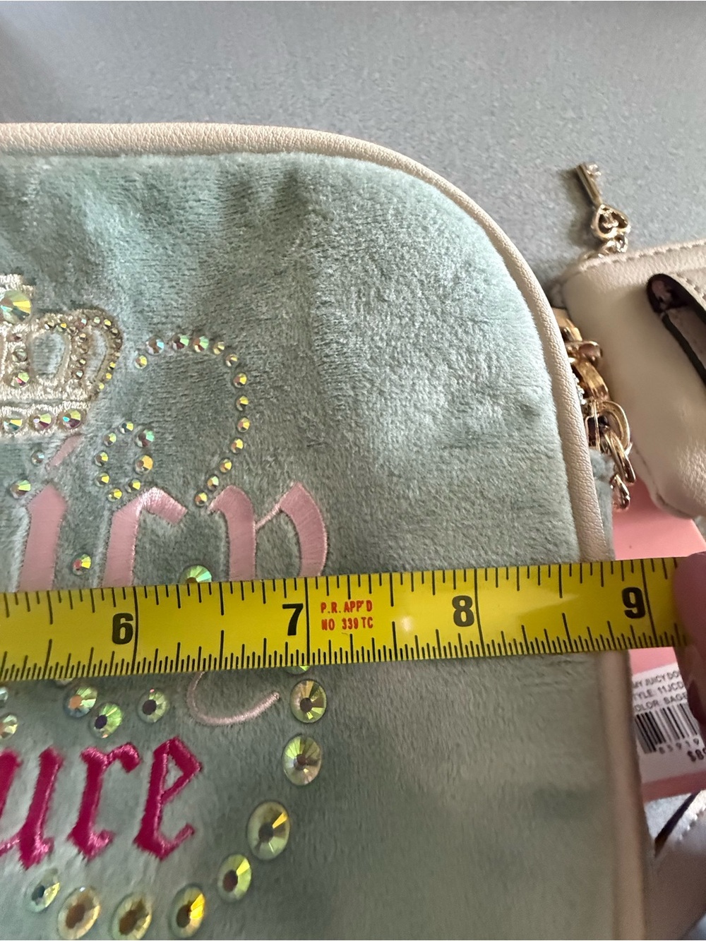 Juicy Couture soft sage green Crossbody Bag with Pink Logo and Coin Pouch - Picture 15 of 16